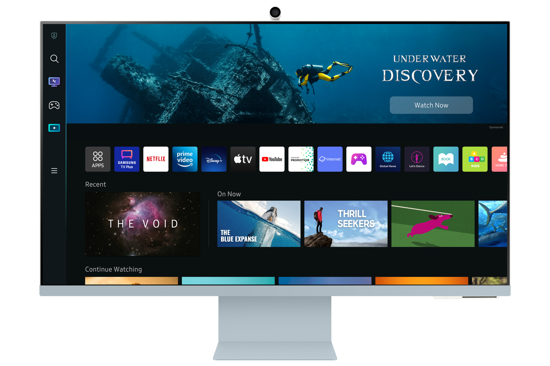 夕霧藍，產品外觀正面 (與可拆式磁吸視訊攝影機)