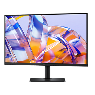 32吋 ViewFinity S8 S80UH 4K UHD 高解析度平面顯示器正面 (螢幕水平旋轉)，黑