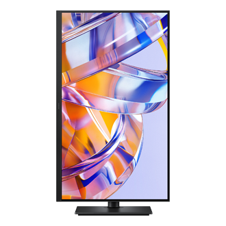 32吋 ViewFinity S8 S80UH 4K UHD 高解析度平面顯示器正面 (螢幕直向旋轉)，黑