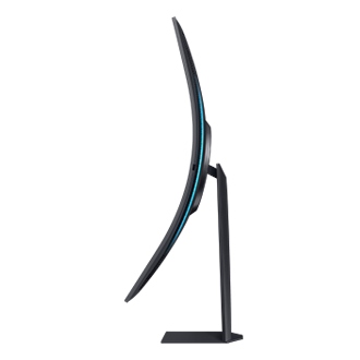 黑，產品外觀側面 (直式座艙模式，調整螢幕傾斜)