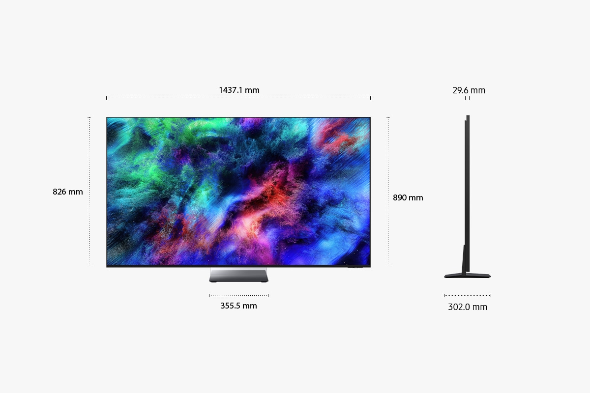 Micro RGB R95H 4K Samsung Vision AI 智慧顯示器 (2026) 尺寸規格