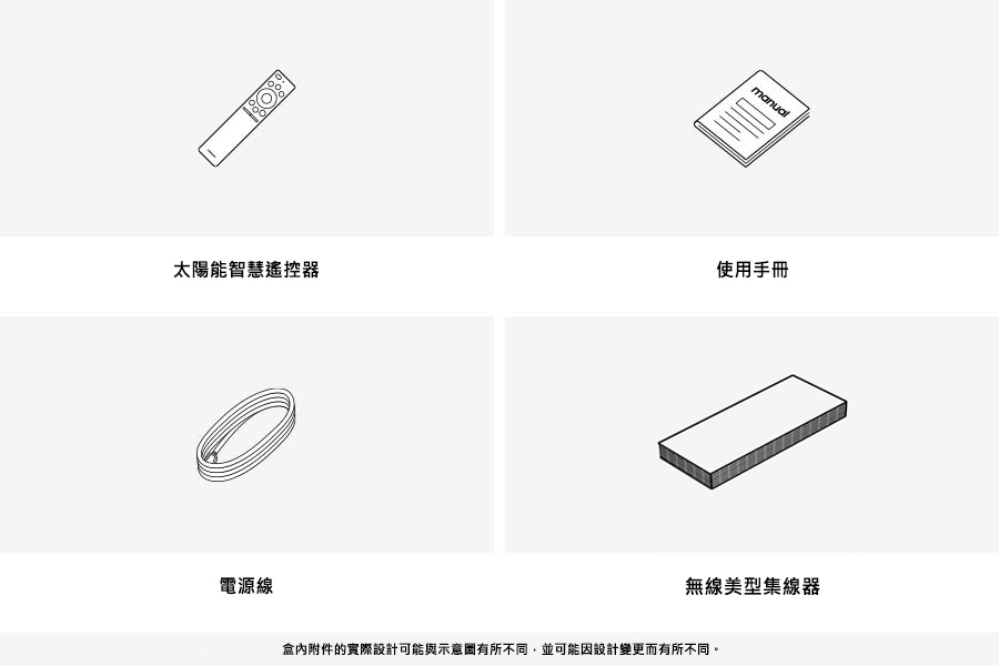 Micro RGB R95H 4K Samsung Vision AI 智慧顯示器 (2026) 盒內附件