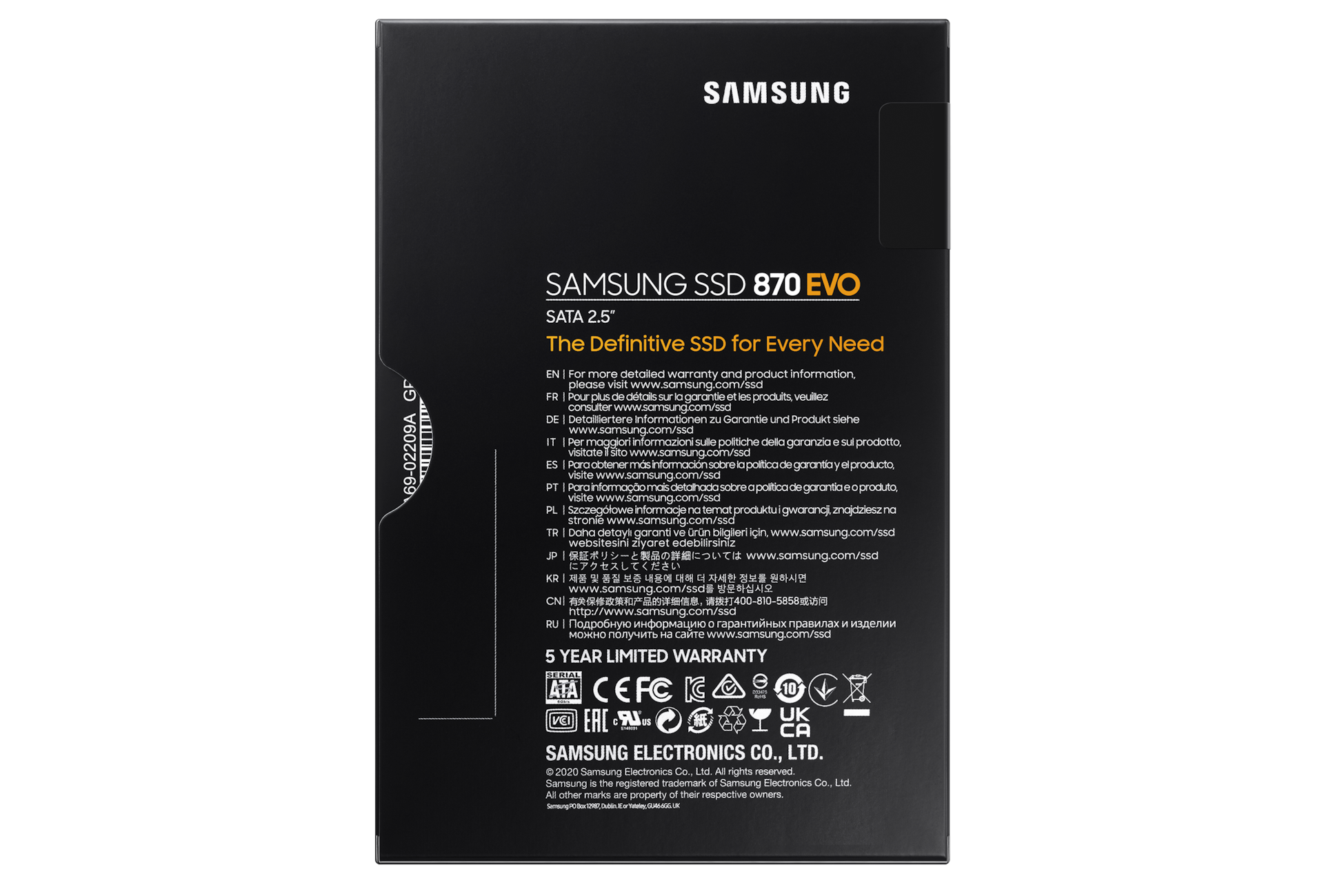 870 EVO SATA 2.5吋 固態硬碟 8TB PKG-Back Black 