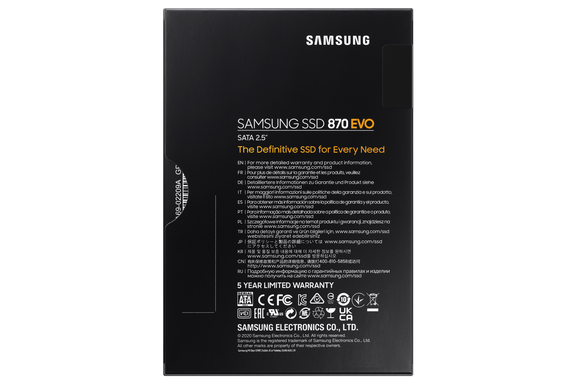 870 EVO SATA 2.5吋 固態硬碟 8TB PKG-Back Black 