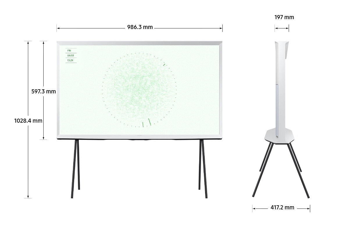 The Serif (QA43LS01DAXXZW) 的產品尺寸規格