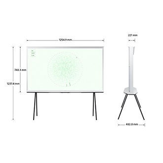 The Serif (QA55LS01DAXXZW) 的產品尺寸規格