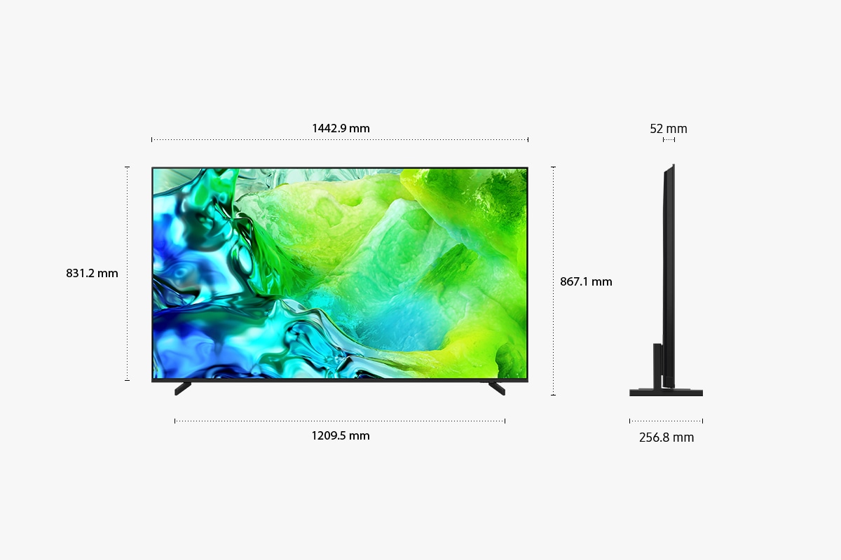 65型 Neo QLED QN80H 4K Samsung Vision AI 智慧顯示器 (2026) 尺寸規格