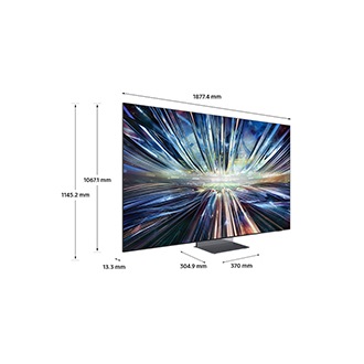 99%無邊際螢幕的 Neo QLED QN900D 電視尺寸（1877.4 x 1145.2 x 13.3 mm）