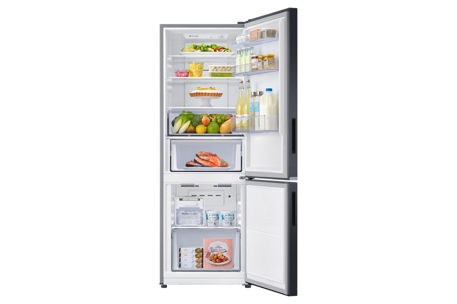 RB4000 BMF with Optimal Fresh zone Front-Open-with-food Black 