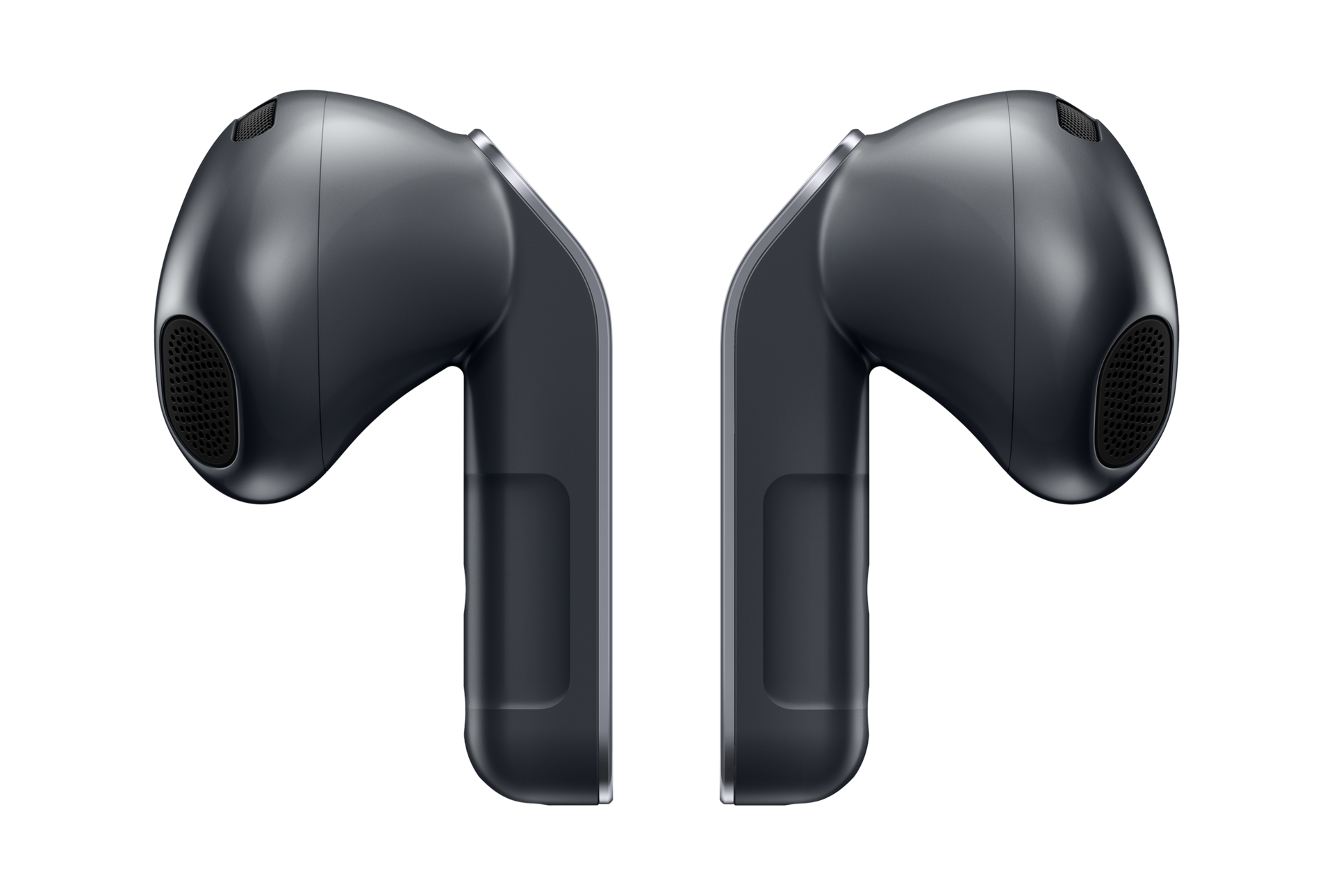 Galaxy Buds4 曜石黑，產品外觀側面