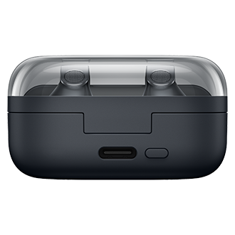 Galaxy Buds4 曜石黑，產品充電盒外觀背面
