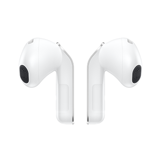 Galaxy Buds4 極光白，產品外觀側面