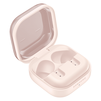 Galaxy Buds4 Pro (三星商城限定)粉霧金，開啟的充電盒(內無 Buds4 Pro)