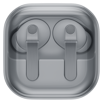 Galaxy Buds4 Pro 極光白，闔上的充電盒