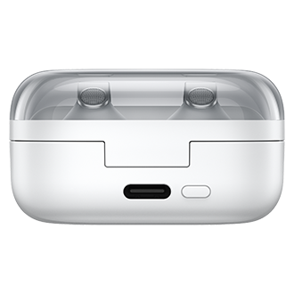Galaxy Buds4 Pro 極光白，產品充電盒外觀背面