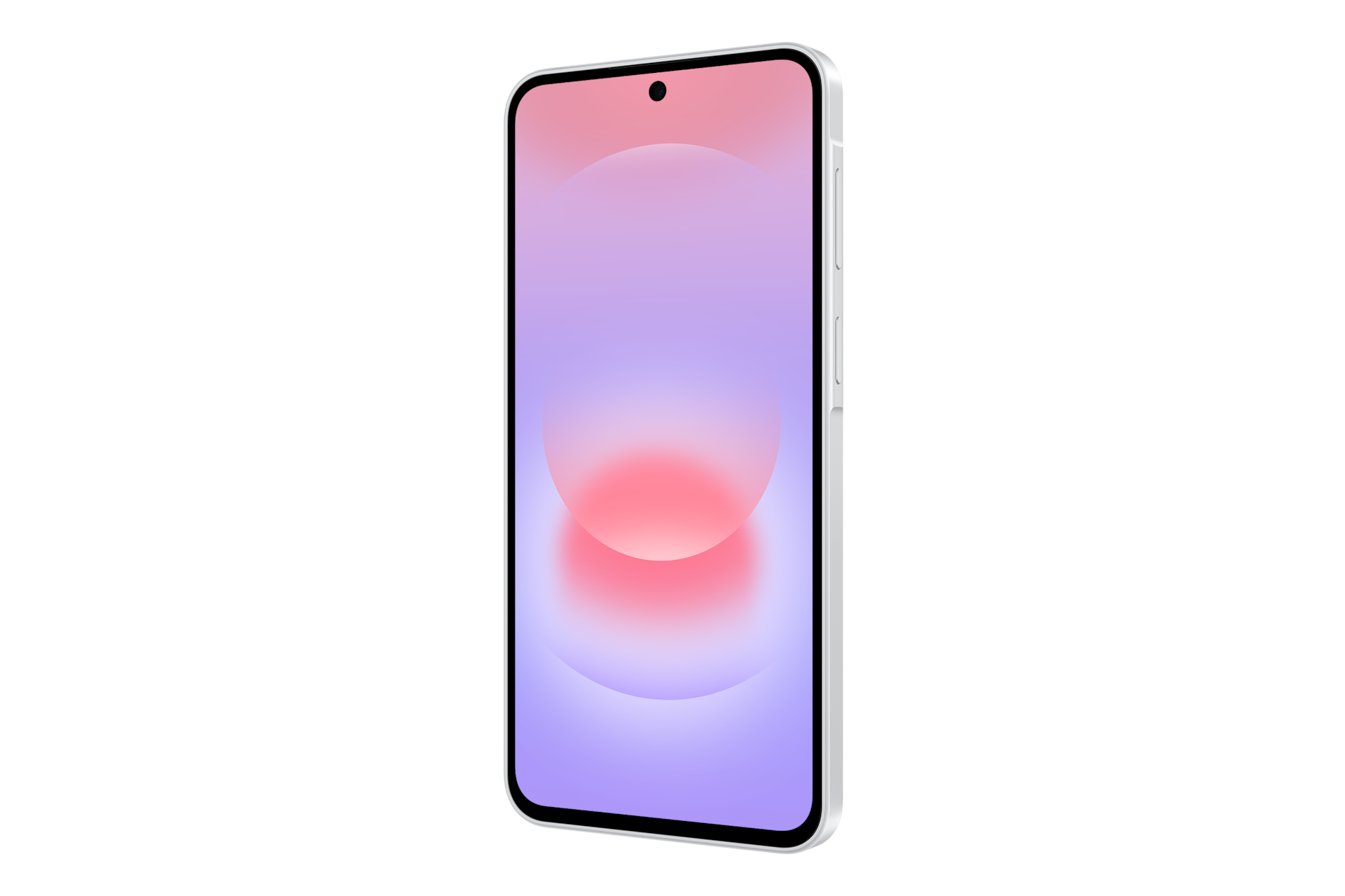 Galaxy A37 5G 正面 (右30度)，極簡白