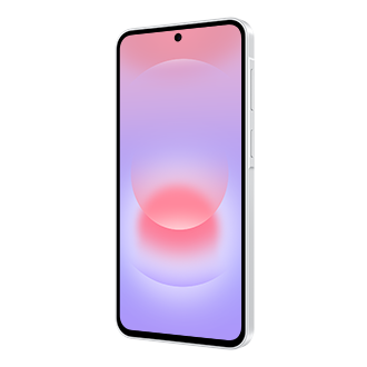 Galaxy A37 5G 正面 (右30度)，極簡白