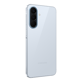 Galaxy A57 5G 背面 (左30度)，休閒藍