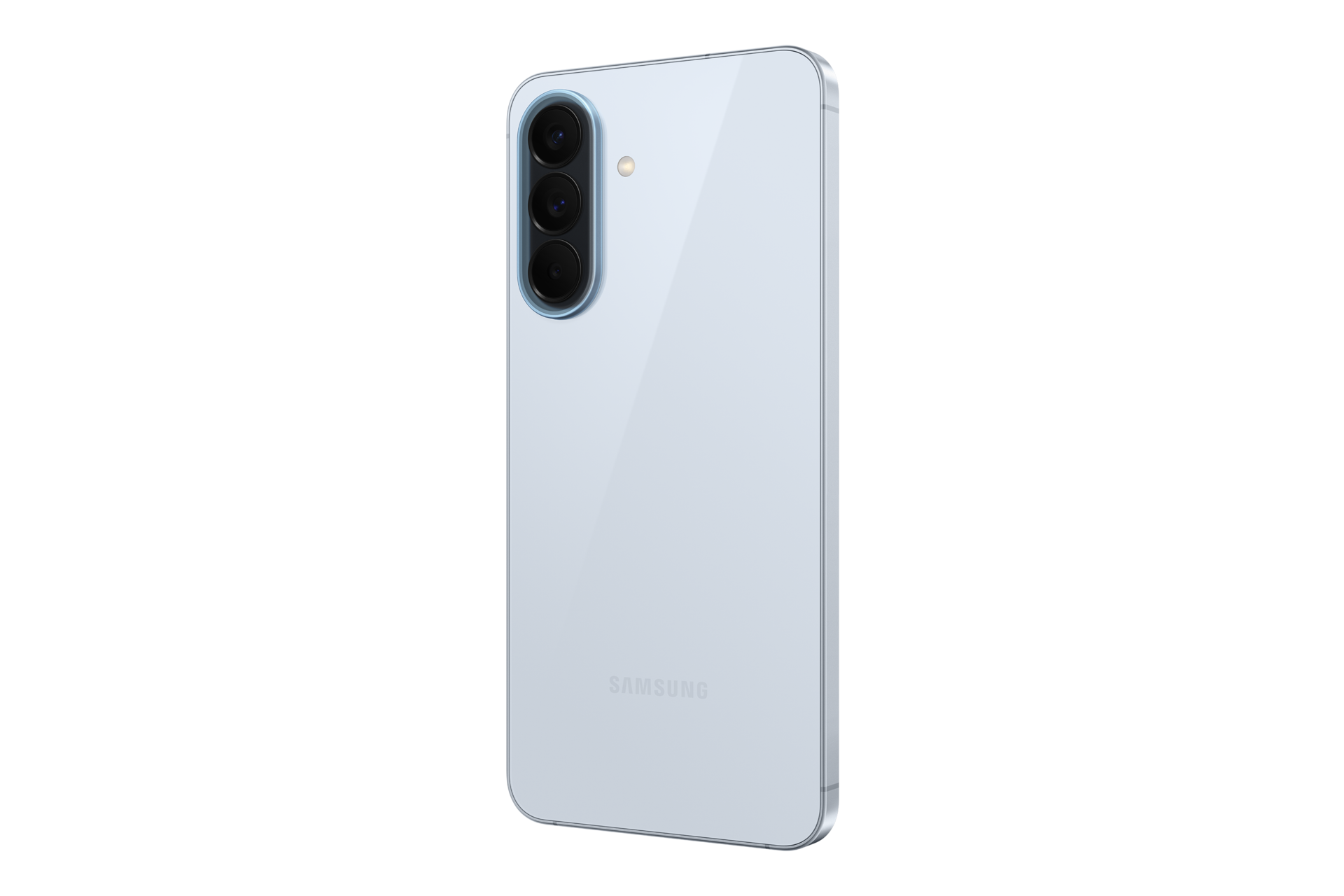 Galaxy A57 5G 背面 (右30度)，休閒藍