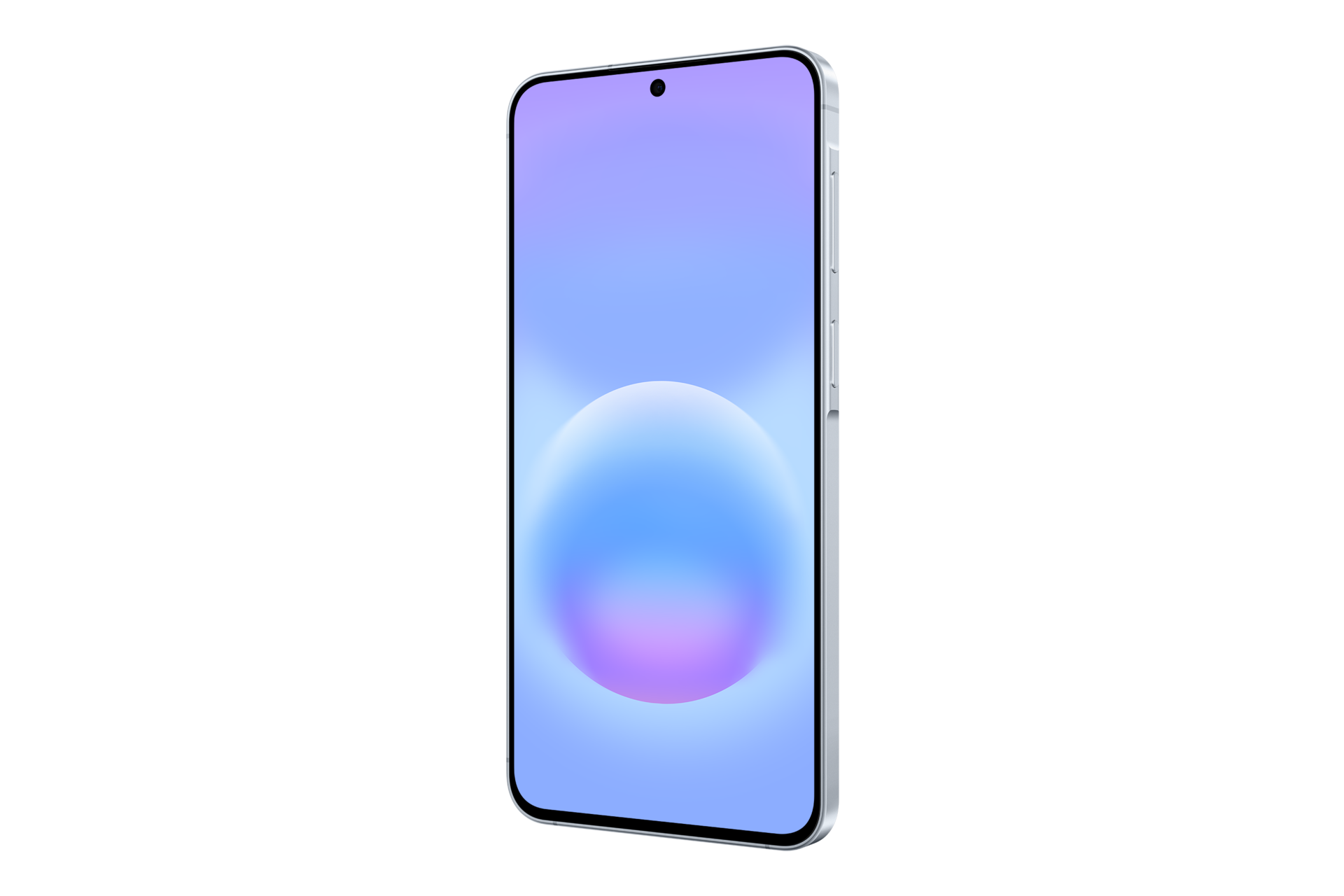 Galaxy A57 5G 正面 (右30度)，休閒藍