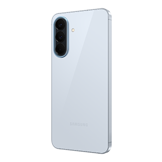 Galaxy A57 5G 背面 (右30度)，休閒藍