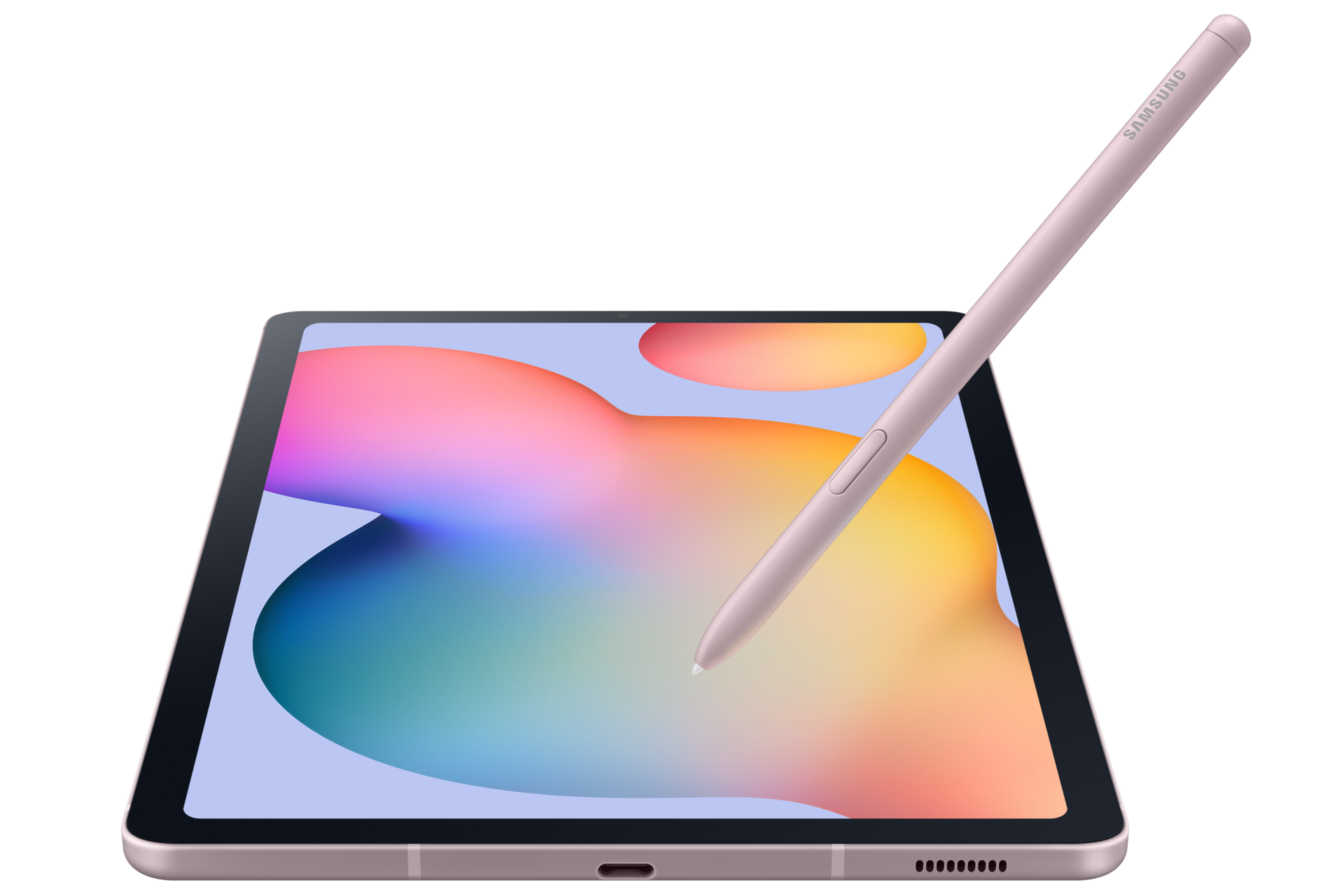 粉出色，不同角度之產品外觀 (與 S Pen)