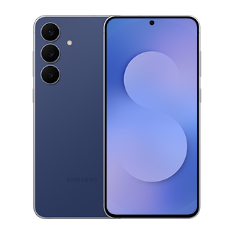 Galaxy S25 FE 深海藍，產品外觀正面、背面