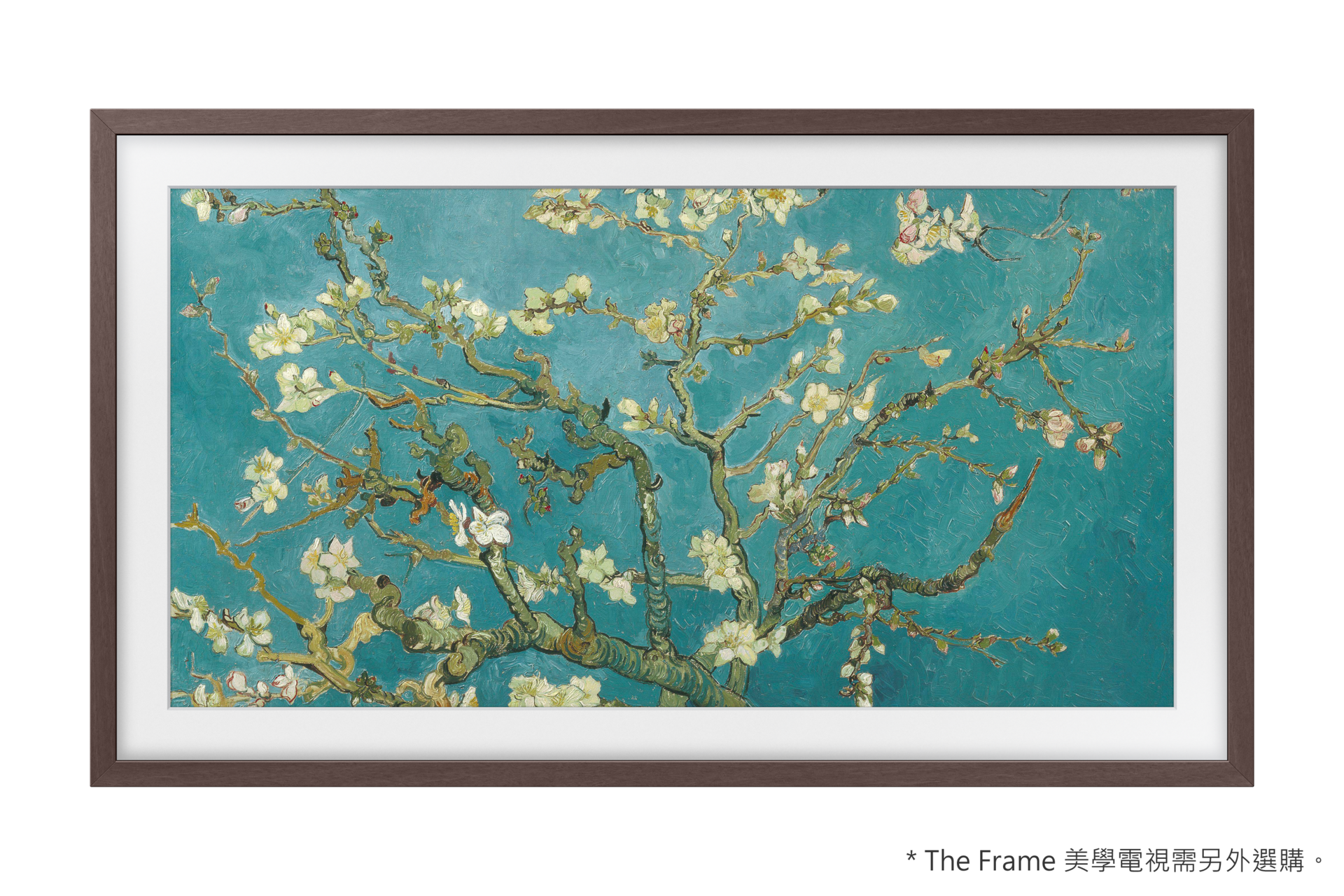 風格邊框與 The Frame 美學電視的產品外觀正面