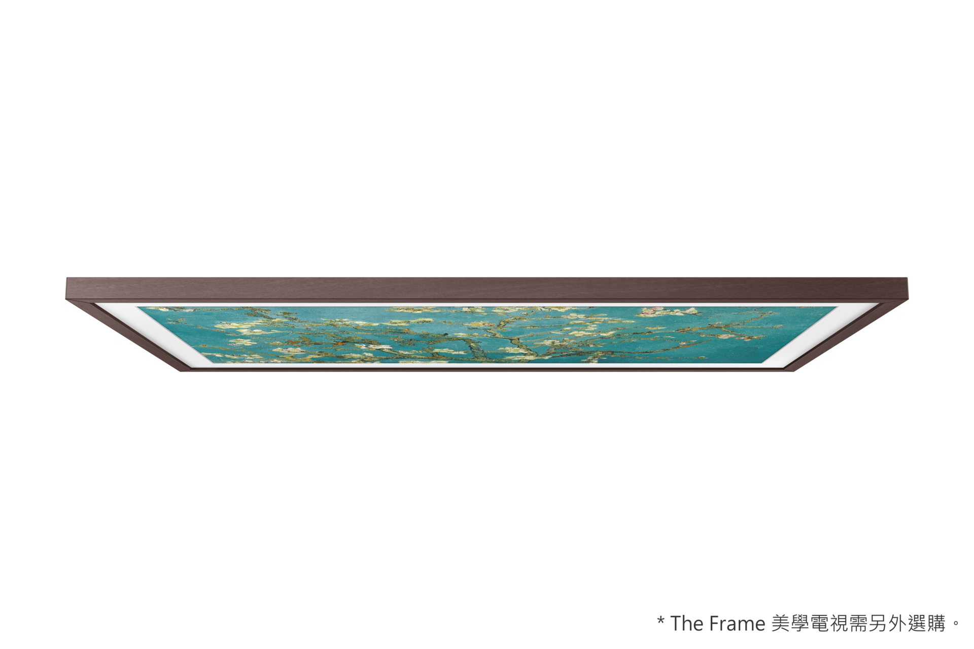 風格邊框與 The Frame 美學電視不同角度的產品外觀