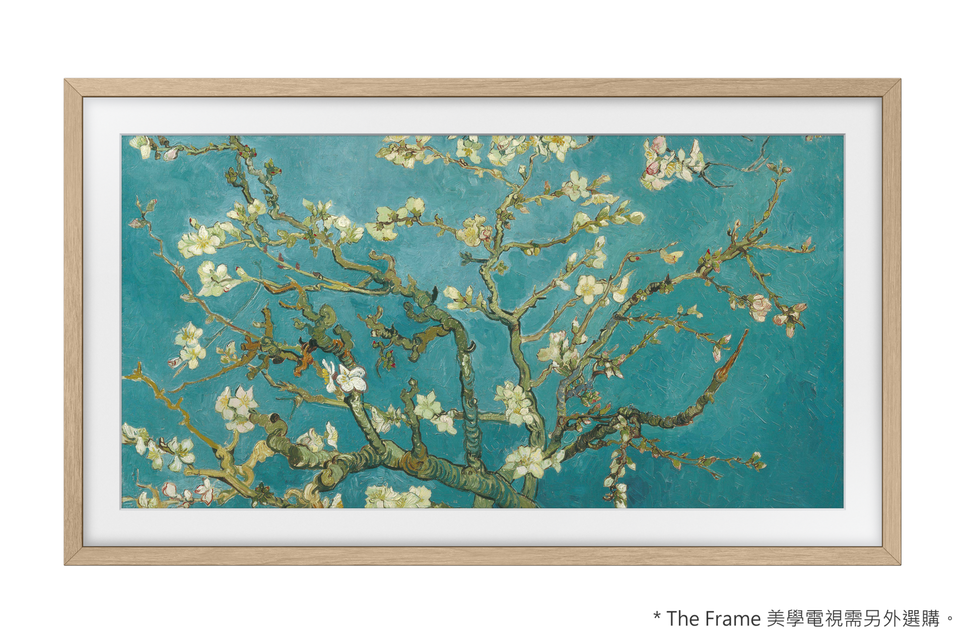 風格邊框與 The Frame 美學電視的產品外觀正面