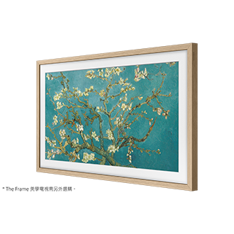 風格邊框與 The Frame 美學電視不同角度的產品外觀