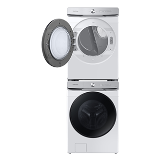 AI 衣管家系列滾筒洗衣機 蒸洗脫 19KG Stack-Front-Door-Open White 