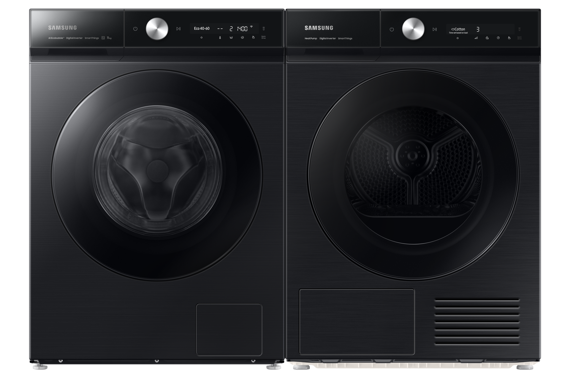 9kg DV9400B Dryers with A+++ Energy Efficiency and AI Dry Front-Pair Black 