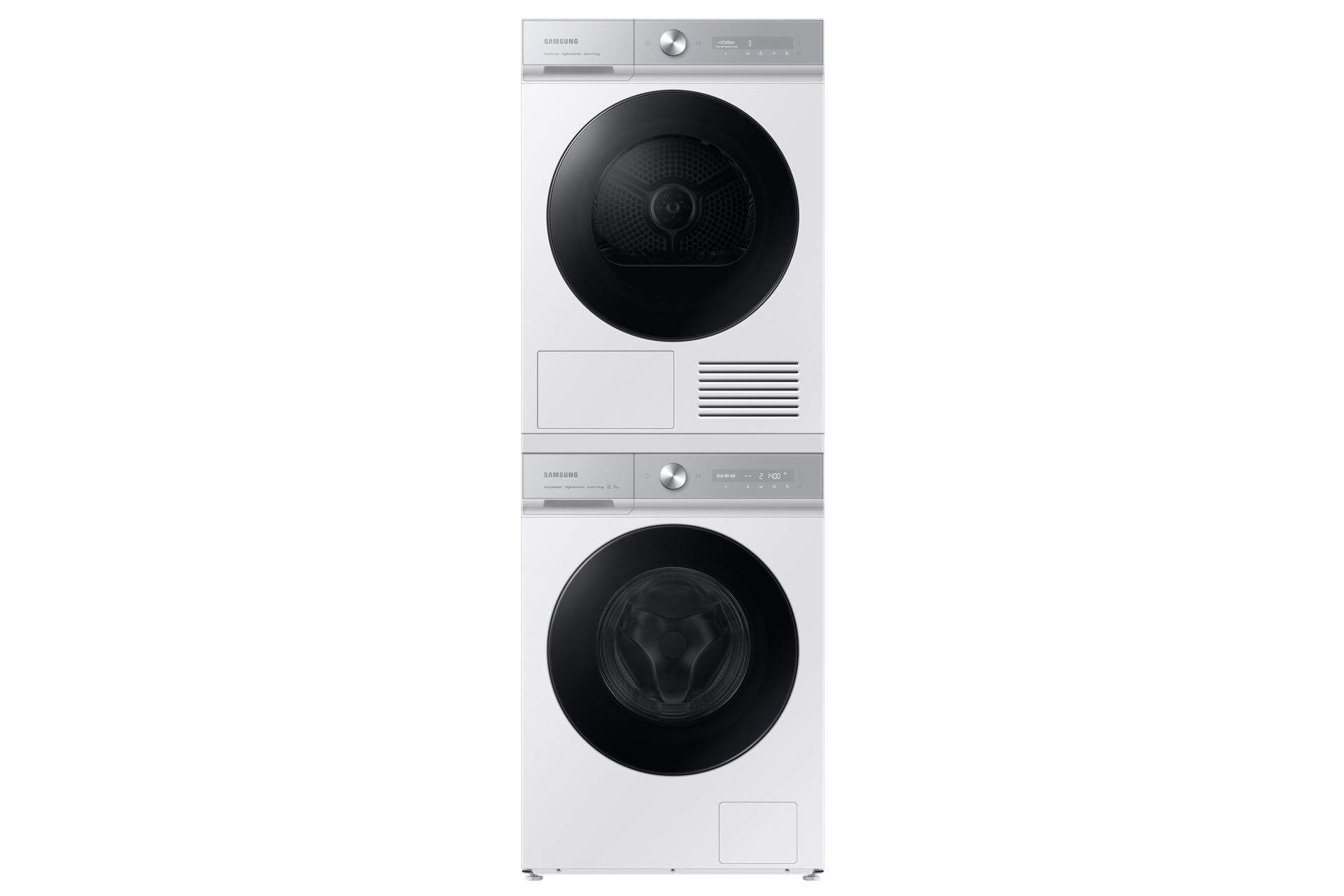 9kg DV9400B Dryers with A+++ Energy Efficiency and AI Dry Stack-Front-Door-Closed White 