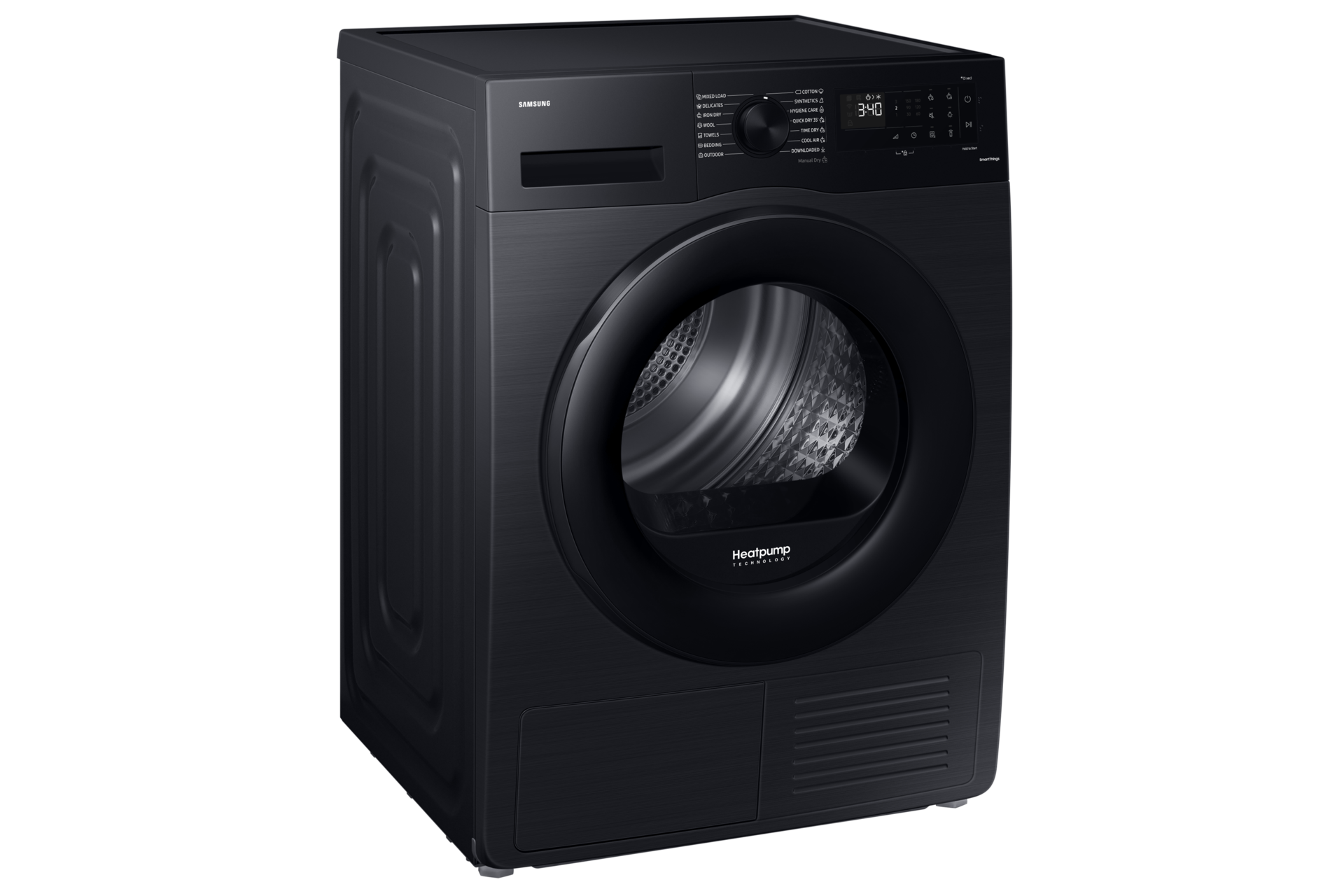 DV5000C Dryer with A+++ Energy Efficiency and Hygiene Care L-Perspective Black 