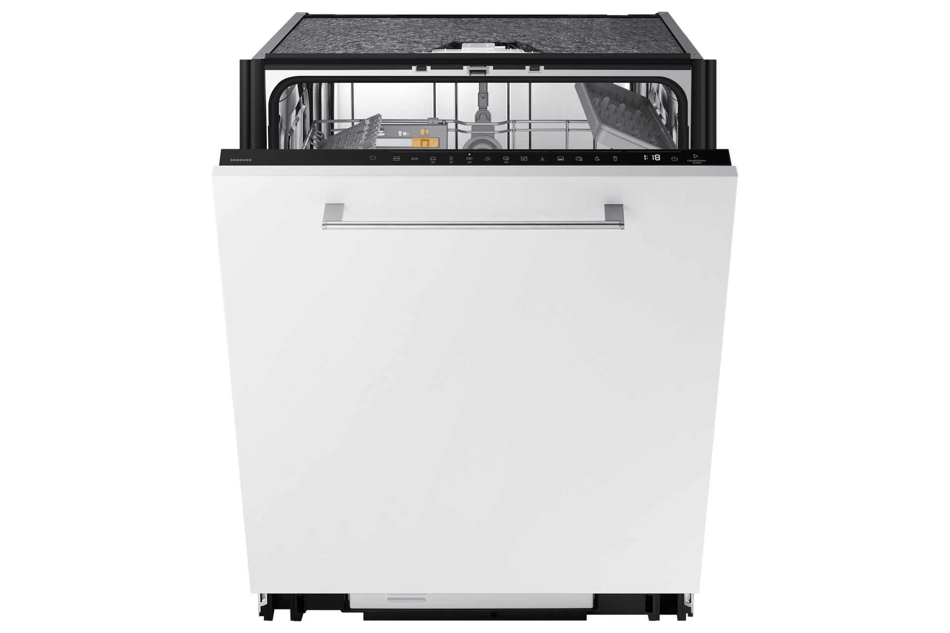DW7700B Built In Dishwasher with Energy Efficiency and WaterJet Clean™ Front-Open1 White 