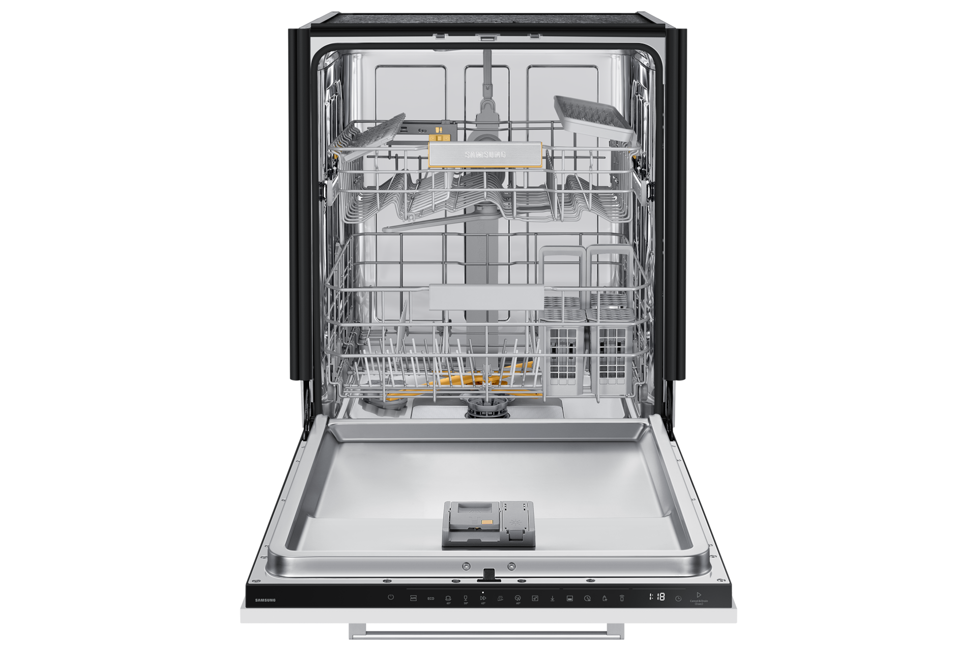 DW7700B Built In Dishwasher with Energy Efficiency and WaterJet Clean™ Front-Open2 White 