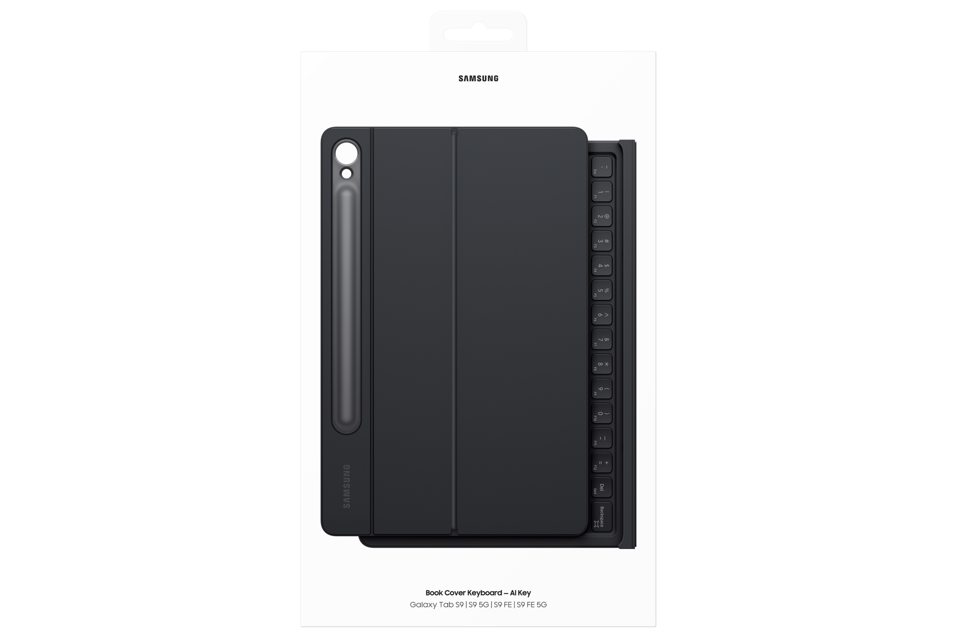 Book Cover Keyboard — AI Key for Galaxy Tab S10 FE / Tab S10 Lite / Tab S9 / Tab S9 FE Package Black 