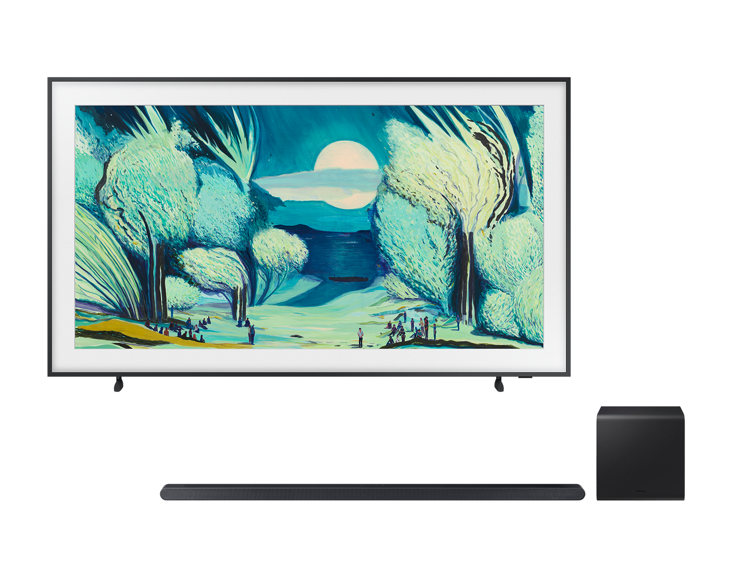 75" The Frame 4K Samsung Vision AI Smart TV (2025) із ультратонким саундбаром HW-S800D 3.1.2 Сабвуфер Phantom Black