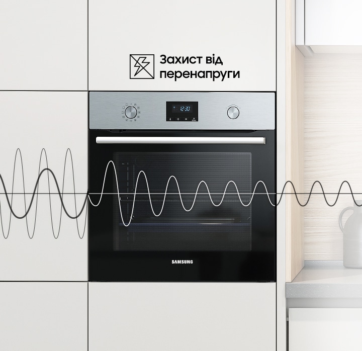 Illustrates how the oven's Over Voltage Protection stabilizes fluctuations in the electricity supply.