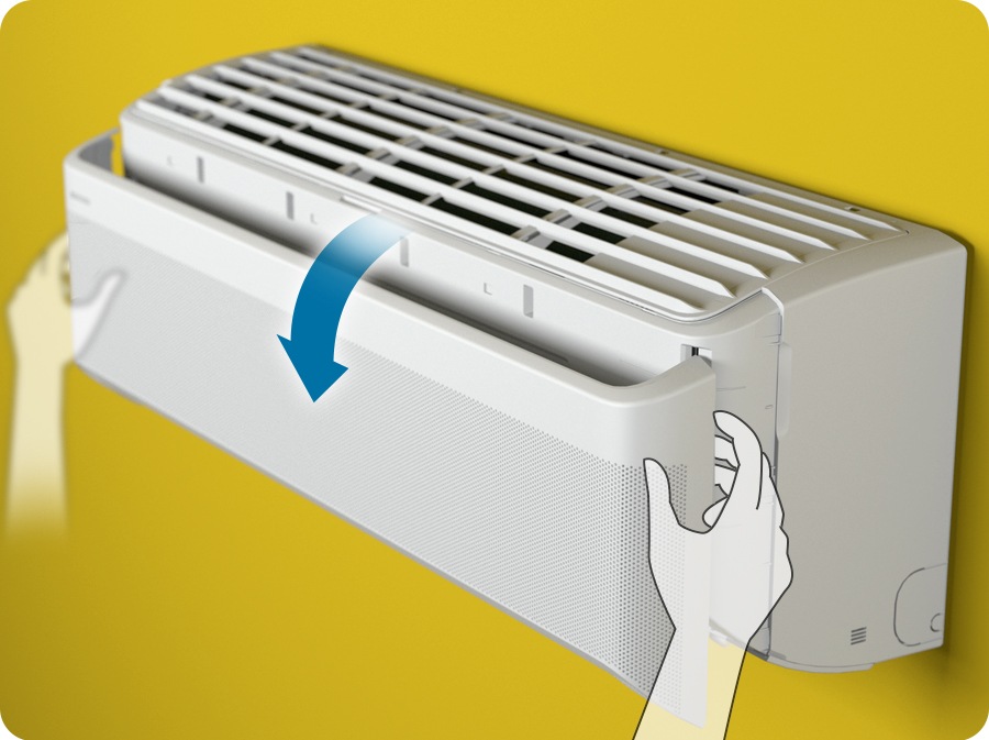 Показано, что передняя панель открывается.