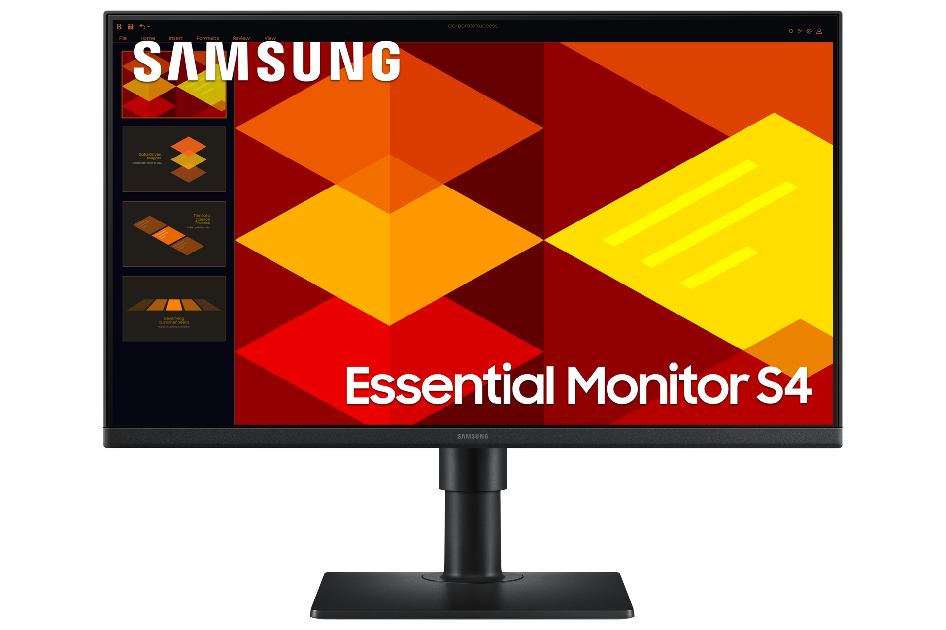 22"/24"/27" Essential Monitor S4 S40GD Full HD Monitor Front2 Black 