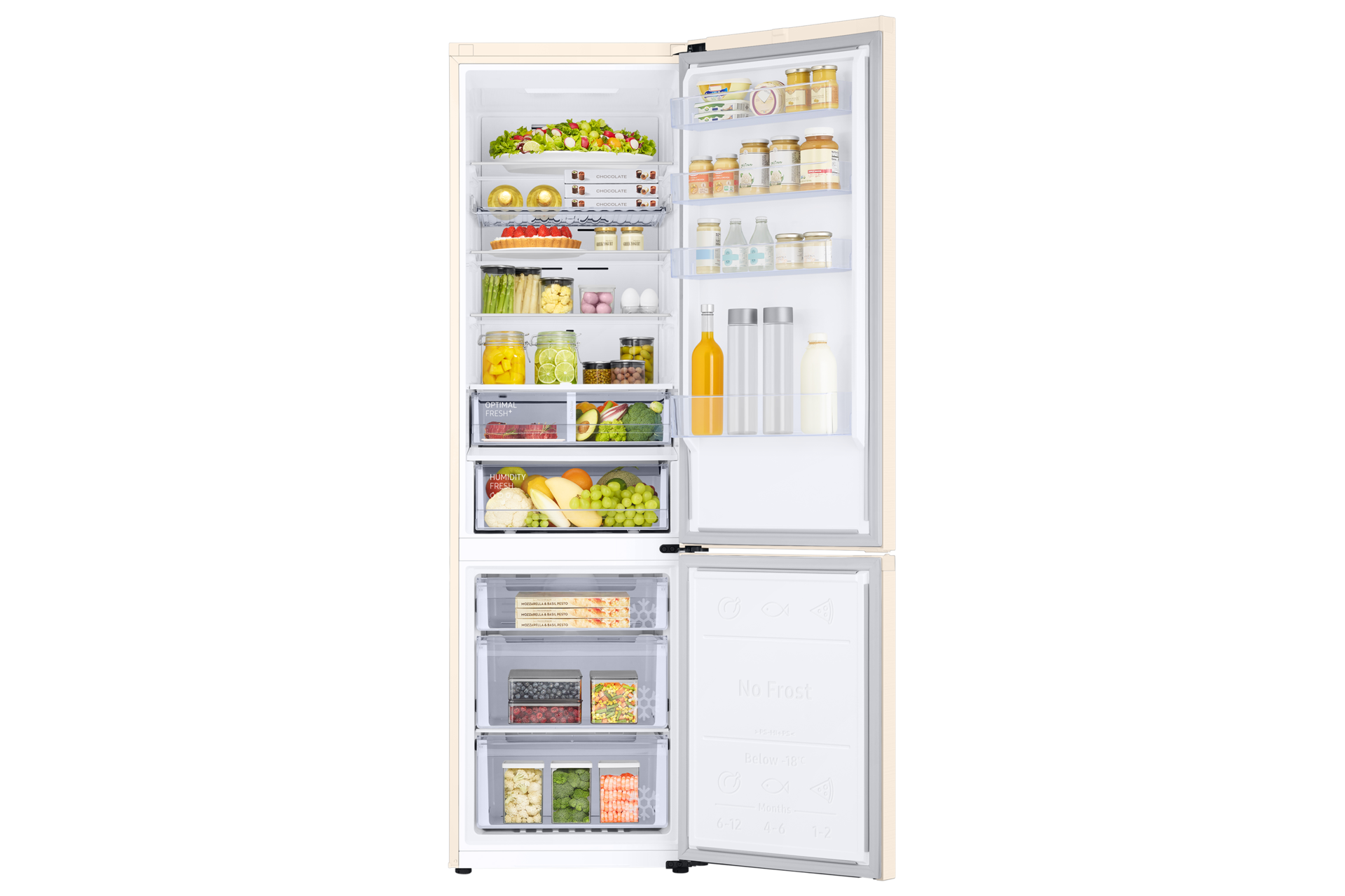 front-open-with-food Beige Wood