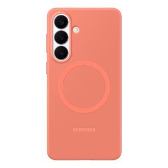 Galaxy S26+ Silicone Magnet Case Front Coralred 