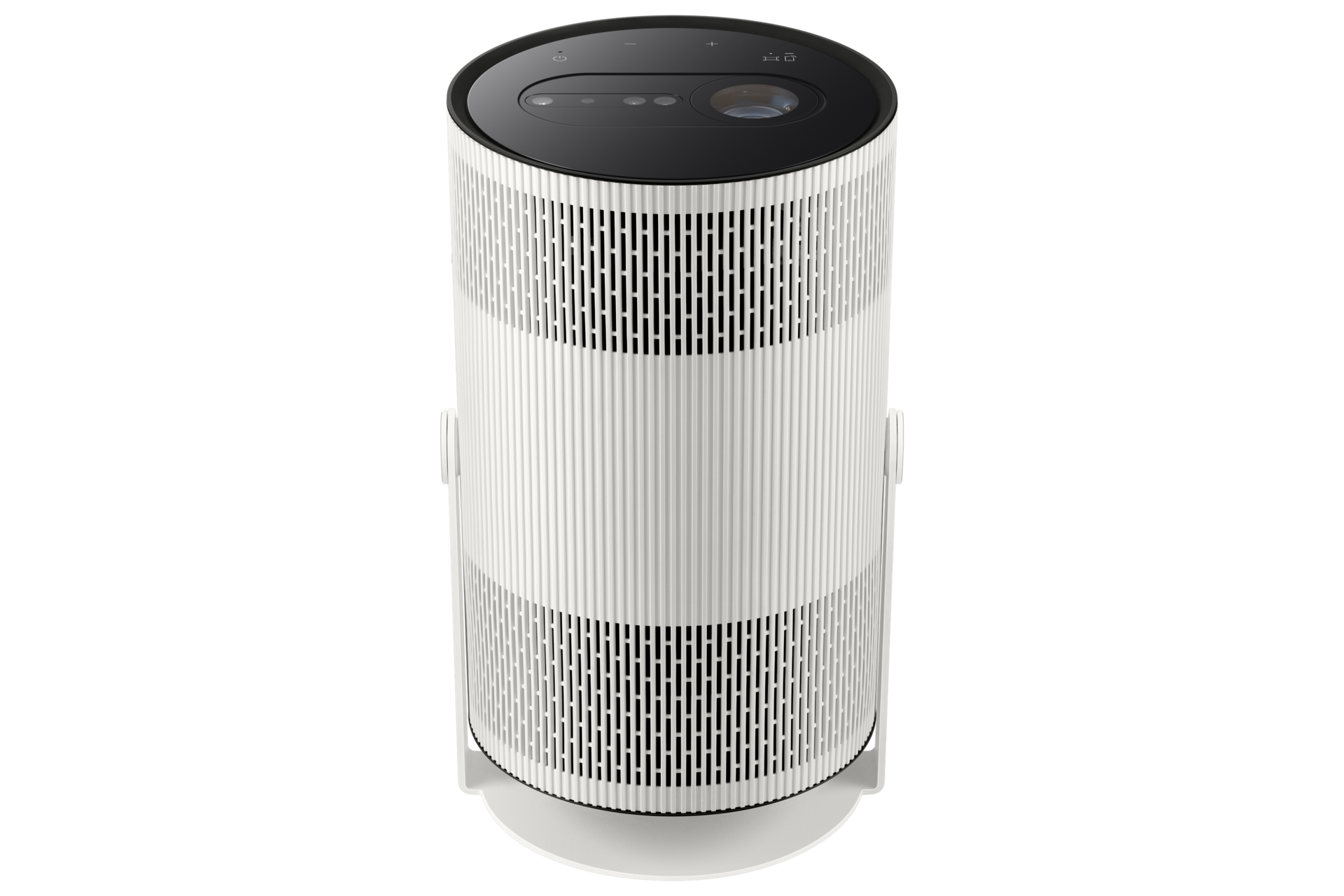 The Freestyle+ Full HD Portable Projector (2026) Top-View-Front Ceramic White 