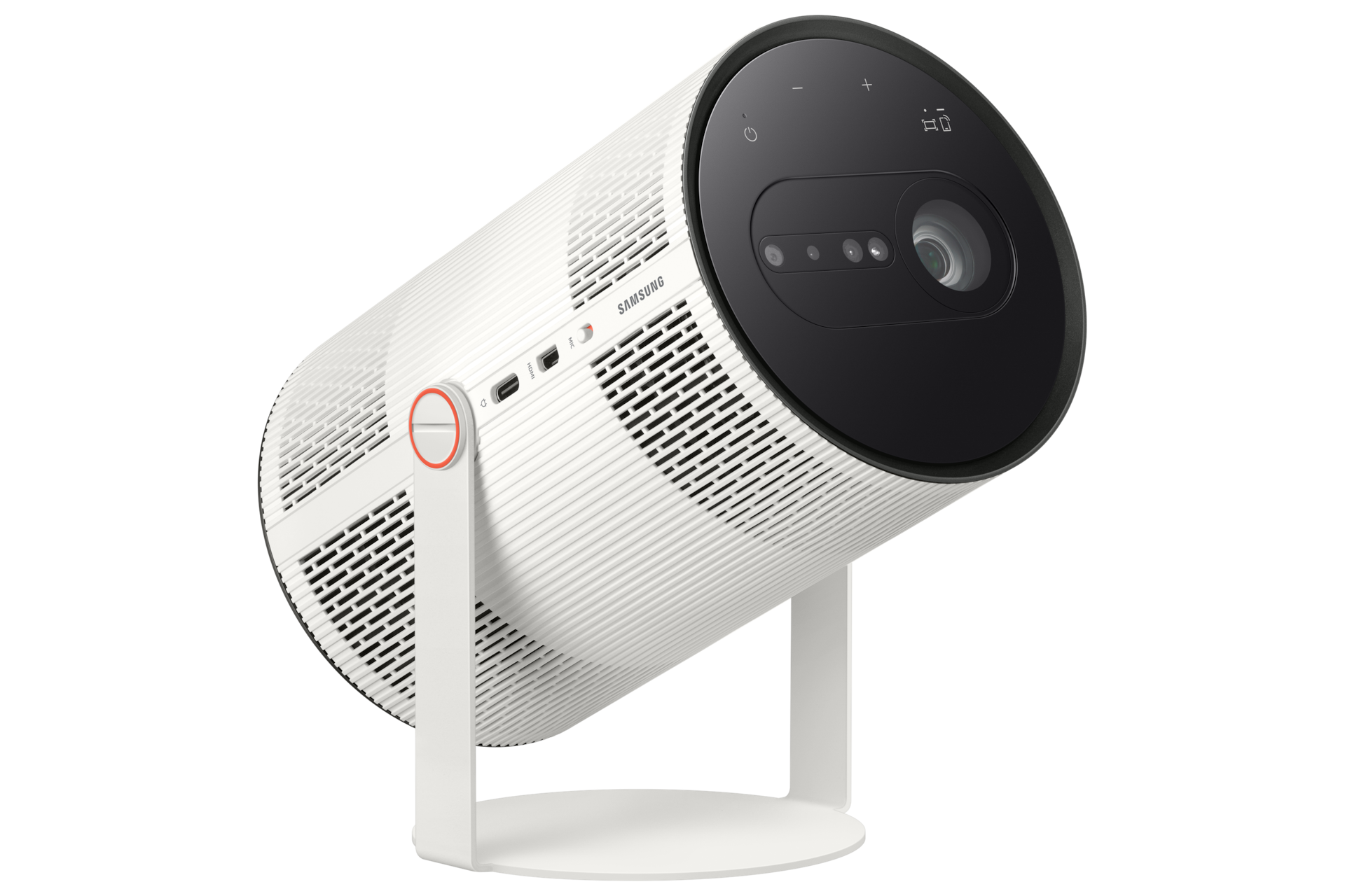 The Freestyle+ Full HD Portable Projector (2026) L-Pers-Tilted Ceramic White 