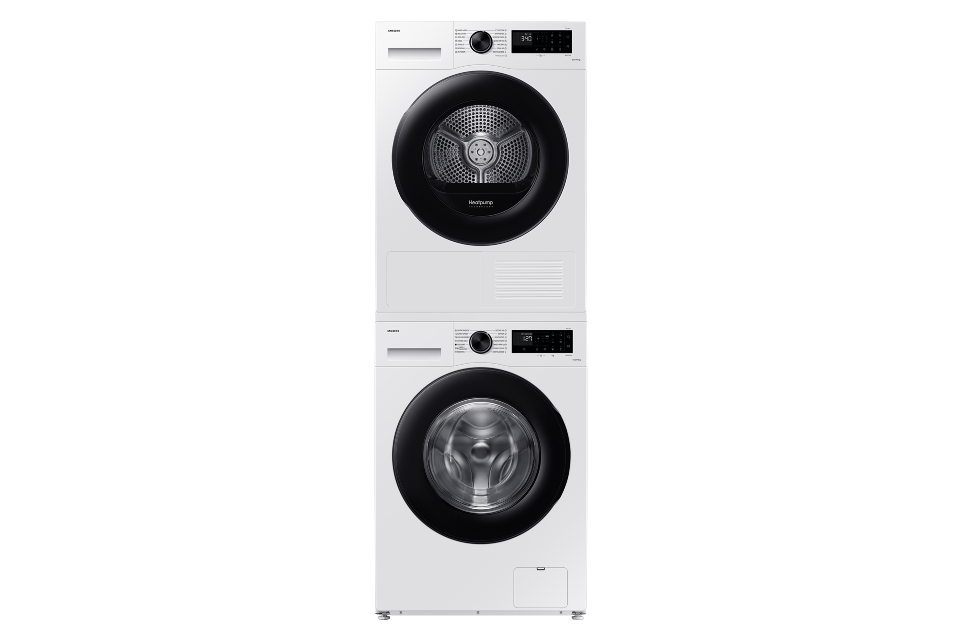 WW5000D FL Washer with SmartThings AI Energy Mode A-10% Extra Energy Efficiency 11kg Stack-Front-Door-Closed White 