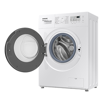 6kg WW3000AM Front loading Washer with Digital Inverter Technology and Hygiene Steam R-Perspective-Open White 