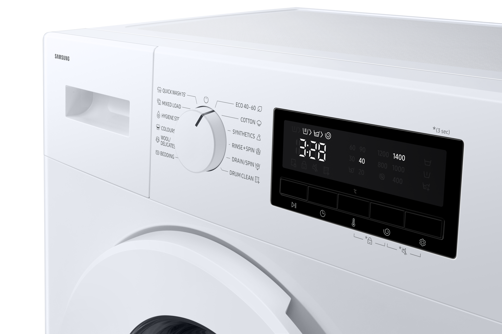 Laundry with Grade A Energy Efficiency and Hygiene Steam Detail White 