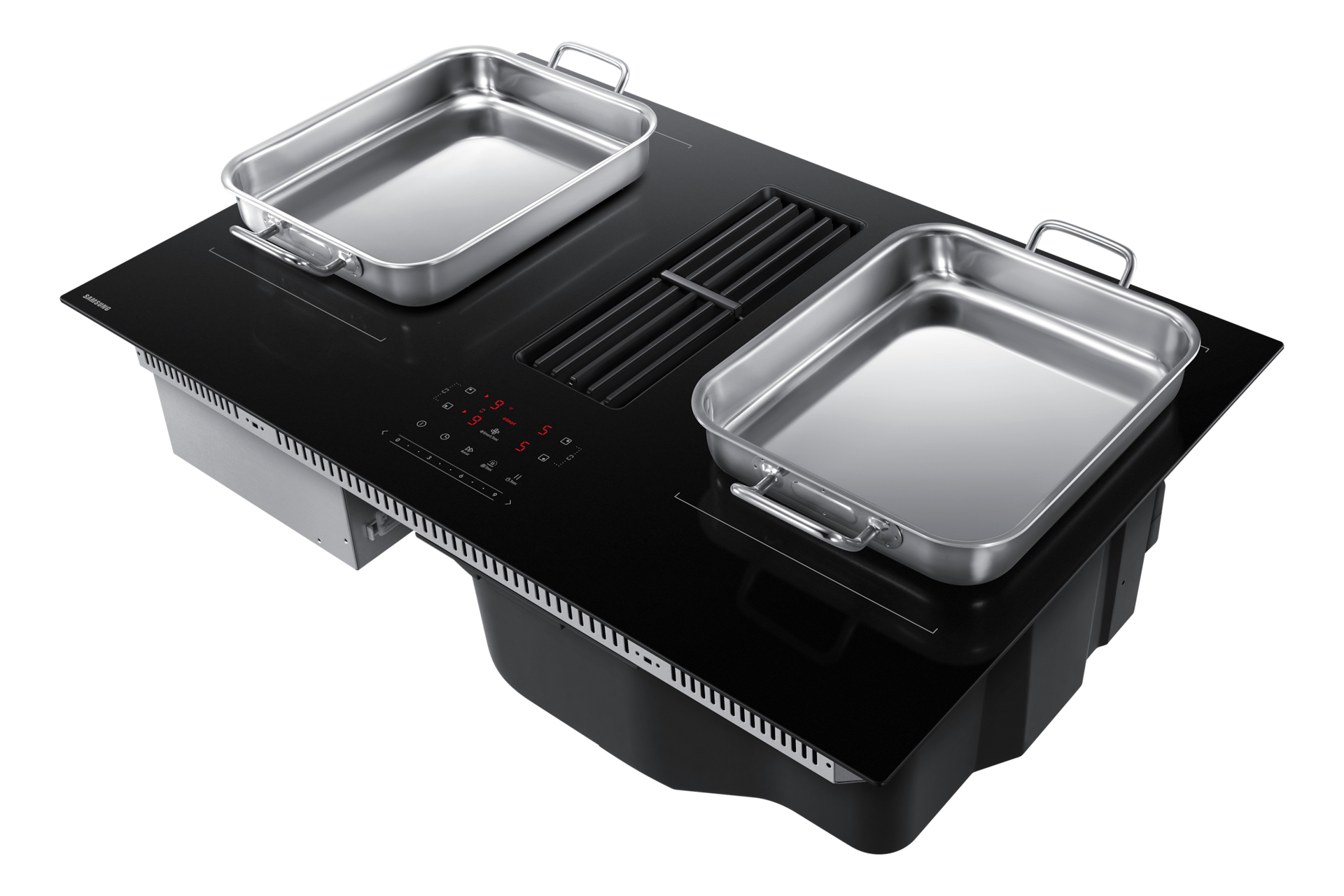 Cooktop Extractor Induction Hob and Anti Scratched Glass . Dynamic-with-pot2 Black 